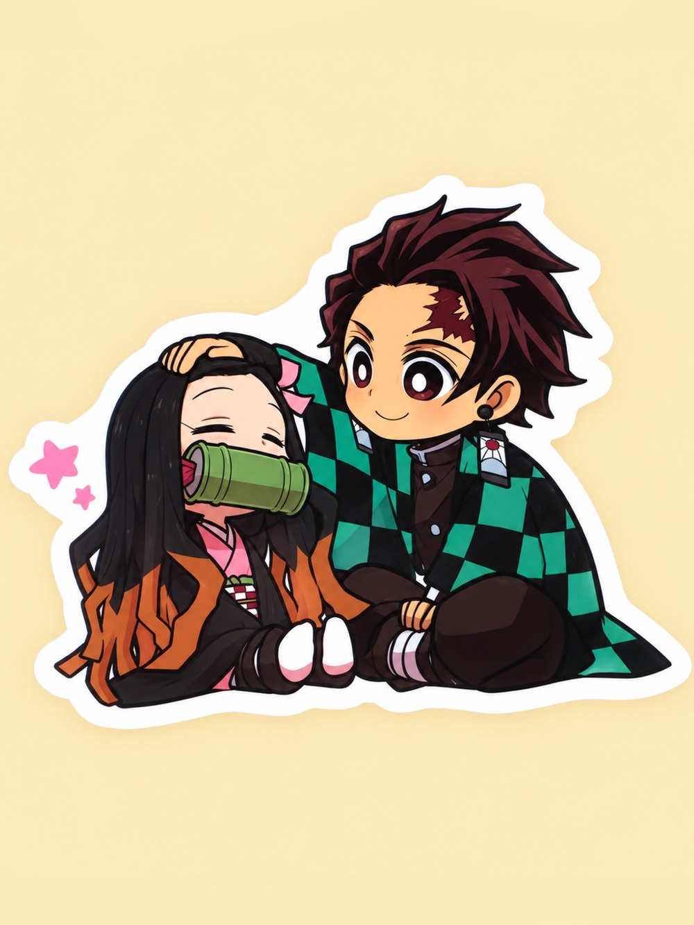 Tanjiro & Nezuko Kamado | Demon Slayer Chibi Siblings Anime Sticker | 5/$10